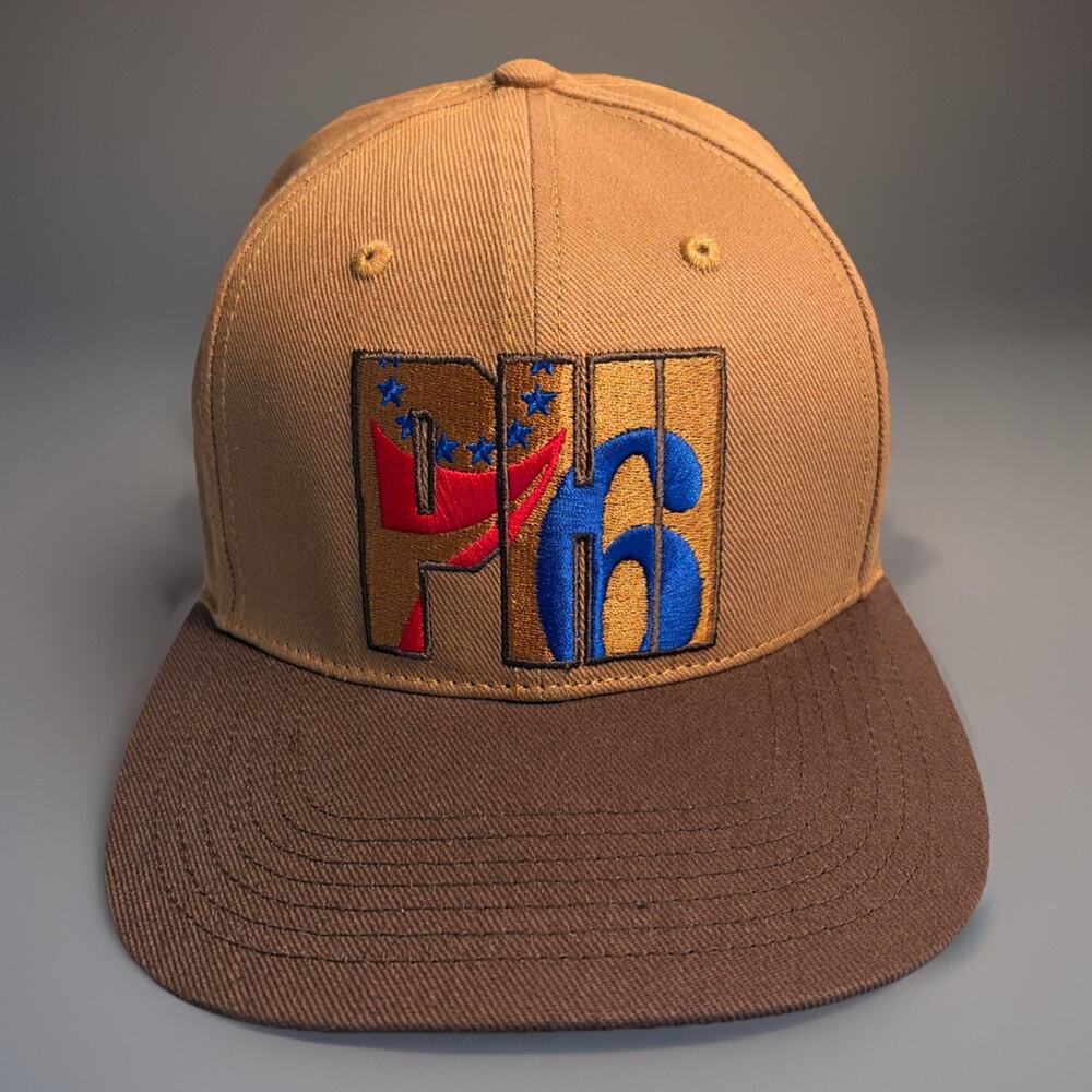 Fan Favorite Philadelphia 76ers Mass Block Pro Camel/Brown Adjustable Snapback